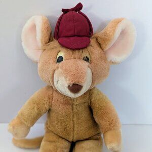 Vintage Disney Basil The Great Mouse Detective Plush Stuffed Animal Toy